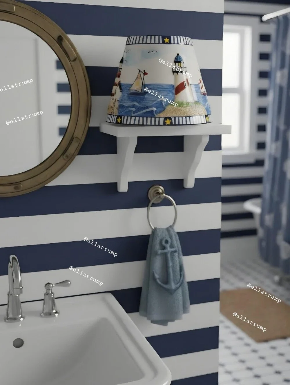 Ceramic Lighthouse Themed Yankee Candle Lamp